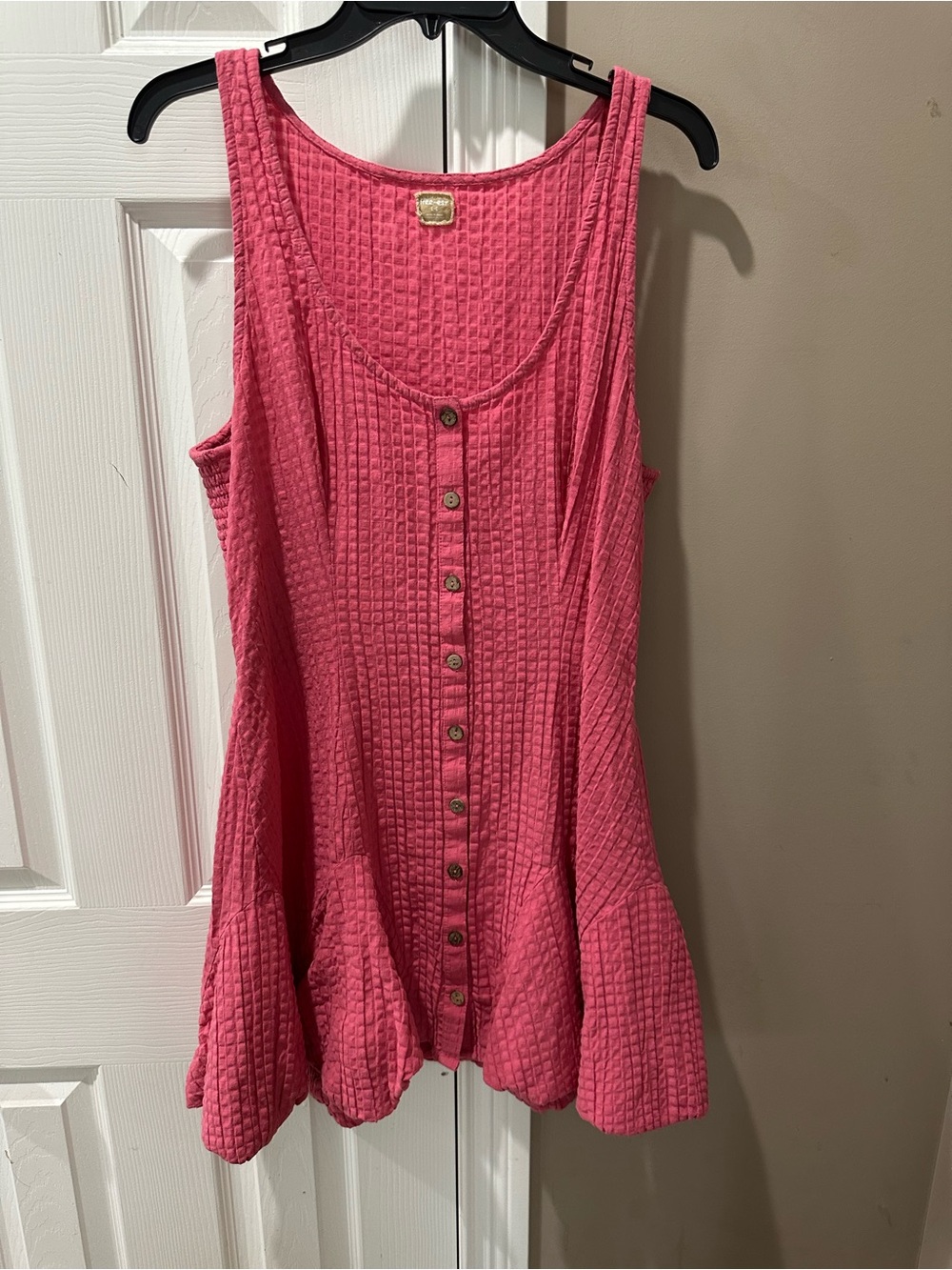 FP Movement by Free People Pink Textured Button-Front Midi Dress